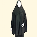 Black Big Hijab With Hand Neek Frill Baniyan Cloth(Lyera)